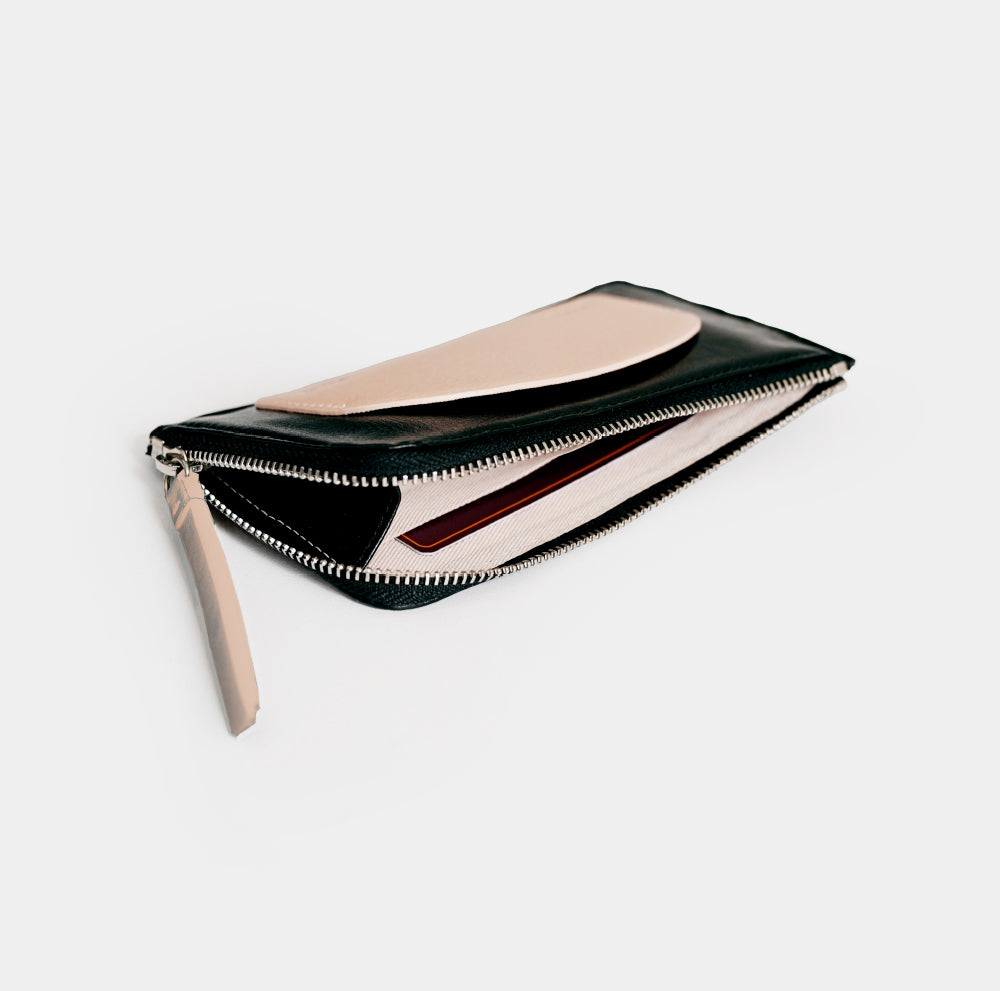 Bandal Zipper Wallet - Black Pink