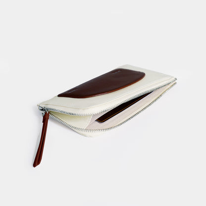 Bandal Zipper Wallet - Cream Burgundy