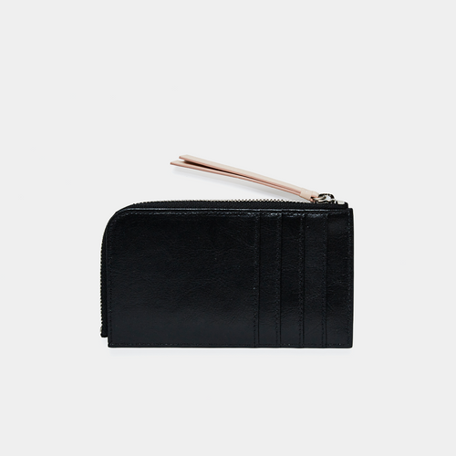 Bandal Zipper Card Wallet - Black Pink
